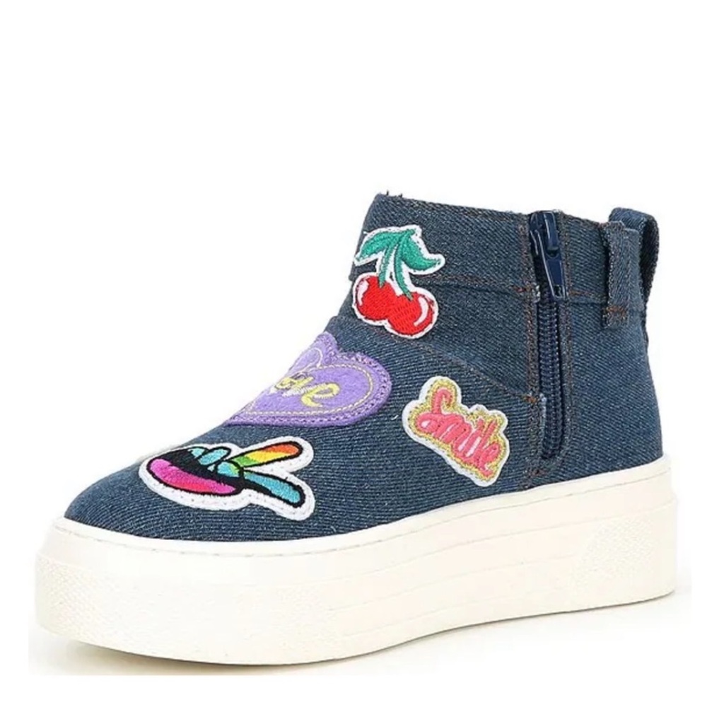 🔥 Steve Madden Billie Patch denim sneaker boots Sz 5